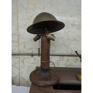 WWI Trench Art Metal Table Lamp 23" Military  Handmade 1920's
